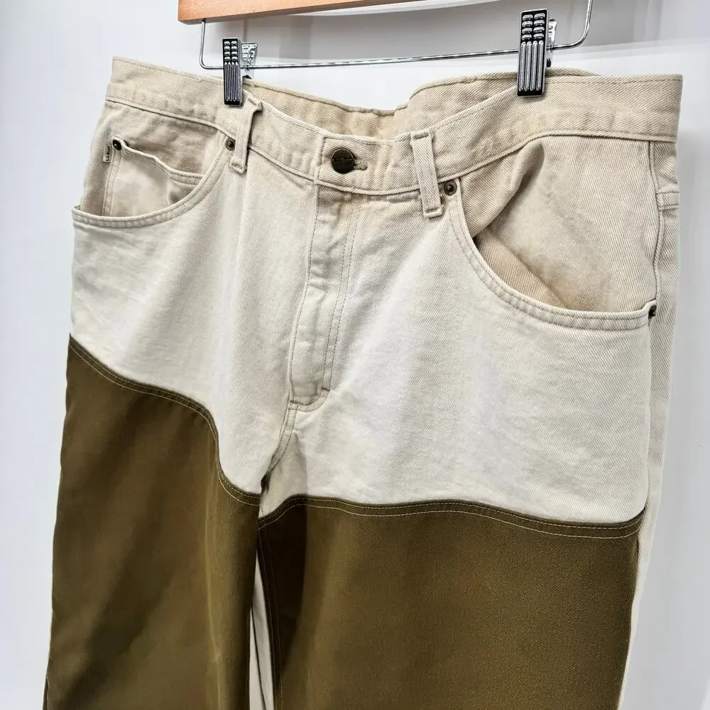 Vintage LL Bean Pants Mens 40 (39x32 ACTUAL) Utility Natural Fit 2‎ Tone USA